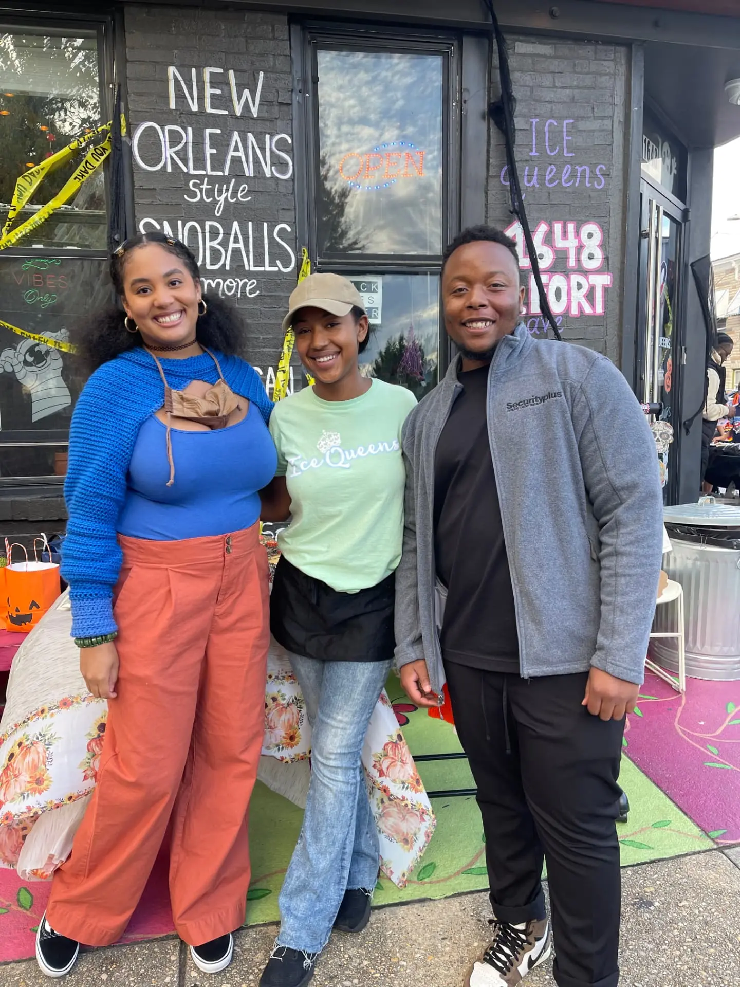 The KMKE team with the owners of Ice Queens Snowball Shop in Baltimore.